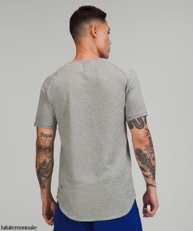 Lululemon Deutschland DELULU805 | Lululemon Deutschland Drysense Training Kurzarmshirt Grau Meliert Salbei